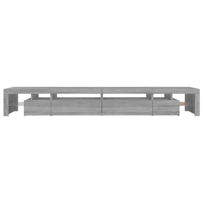 vidaXL Szafka pod TV z oświetleniem LED szary dąb sonoma 290x36,5x40cm