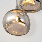 Lampa Wisząca srebrna  Szklana 3x E27 Abruzzo Sfero