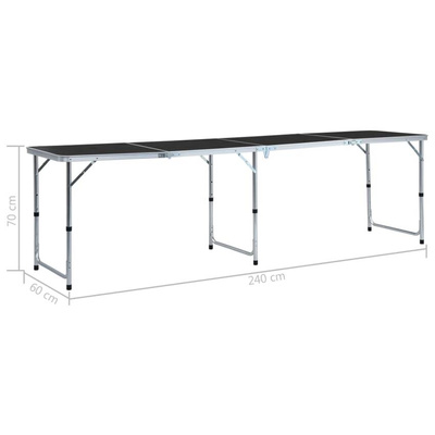 vidaXL Składany stolik turystyczny, aluminiowy, 240 x 60 cm