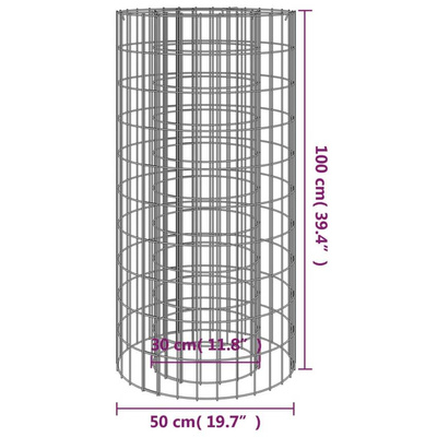 vidaXL Palenisko gabionowe, Ø 50 cm, galwanizowane żelazo