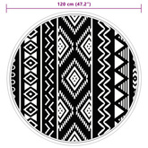 Dywan na zewnątrz, czarny, ?120 cm, PP vidaXL