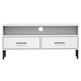 vidaXL Szafka pod TV OSLO, metalowe nóżki, biała, sosnowa model standard