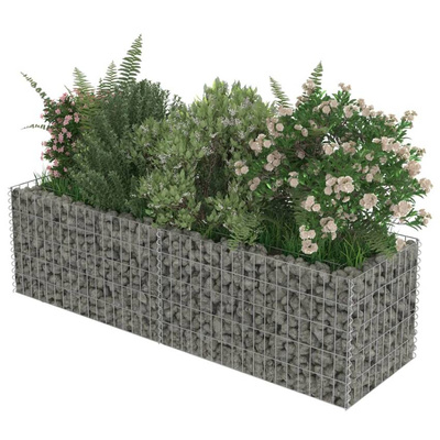 vidaXL Podwyższona donica gabionowa, galwanizowana stal, 180x50x50 cm