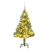vidaXL Sztuczna choinka ze 150 LED, bombkami i śniegiem, 150 cm model standard