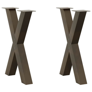 Nogi do stołu jadalnego w kształcie litery X 2 szt. Naturalna stal 60x(72-73) cm Stal