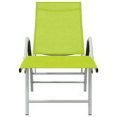 vidaXL Leżak z tworzywa textilene i aluminium, zielony