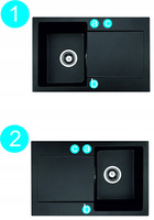 Zlewozmywak Cordeo 67 08 / czarny nakrapiany