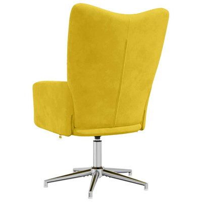 vidaXL Fotel, musztardowy, obity aksamitem model standard
