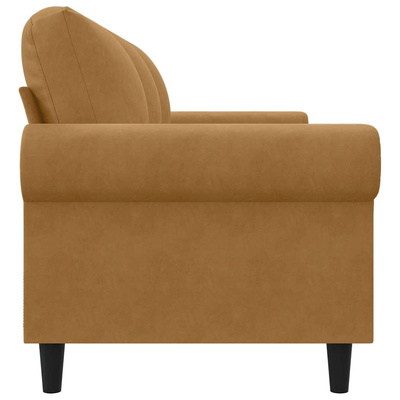 Sofa 3-osobowa, brązowa, 180 cm, tapicerowana aksamitem