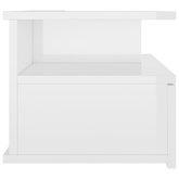 Wiszące szafki nocne, 2 szt., wysoki połysk, białe, 40x31x27 cm