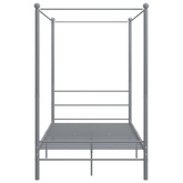 vidaXL Rama łóżka z baldachimem, szara, metalowa, 120 x 200 cm model standard