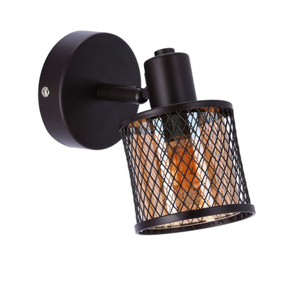 Kinkiet kawowe złoto klosz bursztynowy 1xE14 Canabera Candellux 91-81377