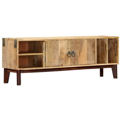 vidaXL Szafka pod TV, 130x30x46 cm, lite surowe drewno mango