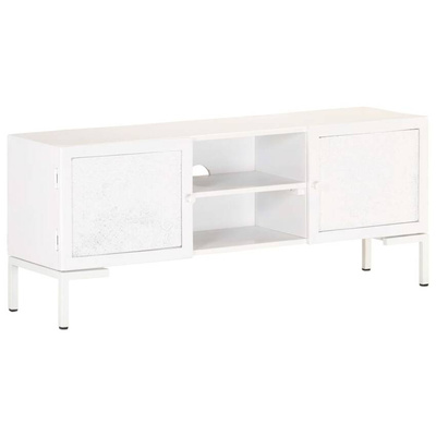 vidaXL Szafka pod TV, biała, 115x30x46 cm, lite drewno mango