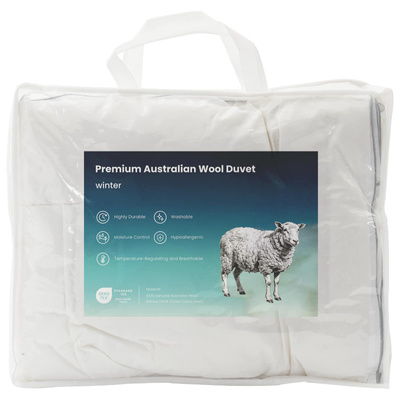 Zestaw kołdry i poduszek 2 szt. 137x200 cm Zima 450 GSM Wełna