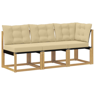 3 szt. Modułowa sofa na zewnątrz Biały