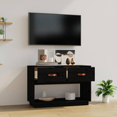 vidaXL Szafka pod TV, czarna, 90x40x60 cm, lite drewno sosnowe