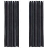 Zasłony zaciemniające 2 pcs Ciemnoszary 140 x 225 cm Aksamit