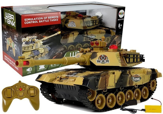 Duży Czołg Zdalnie Sterowany R/C 2.4 Ghz Światła Odgłosy Strzelania Żółty