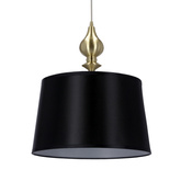 Lampa wisząca z abażurem Prima klasyczna czarna do salonu E27