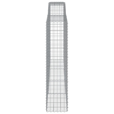 Kosze gabionowe, 4 szt, 400x50x200/220 cm, galwanizowane żelazo
