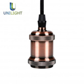 Lampa wisząca retro E27 - rdzawy - 1m