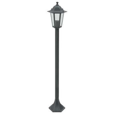 Lampy ogrodowe, 110 cm, E27, aluminium, ciemnozielone, 6 szt.