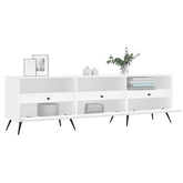 vidaXL Szafka pod TV, biała, 150x30x44,5 cm, materiał drewnopochodny wariant 4
