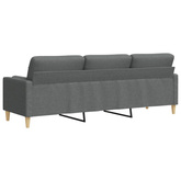 3-osobowa sofa z poduszkami, ciemnoszara, 210 cm, obita tkaniną
