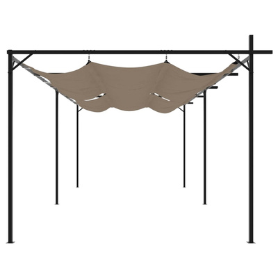 Pergola ze zwijanym dachem, taupe, 589x292x230 cm