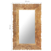 vidaXL Lustro, 80 x 50 cm, lite drewno mango