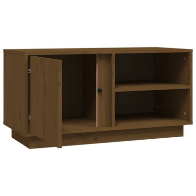 Szafka pod TV, miodowy brąz, 80x35x40,5 cm, lite drewno sosnowe vidaXL