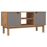 vidaXL Szafka pod TV OTTA, brązowo-szara 113,5x43x57 cm, sosna