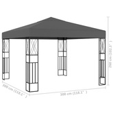 vidaXL Altana, 3 x 3 m, antracytowa, tkanina