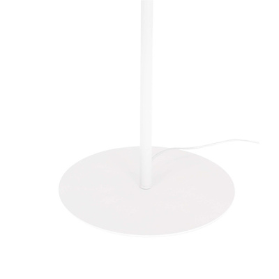 Lampa stojąca LUND w stylu skandynawskim – biały klosz talerz - nowoczesna lampa podłogowa LED