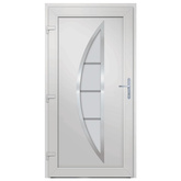 vidaXL Drzwi zewnętrzne, antracytowe, 98x190 cm, PVC