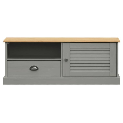 vidaXL Szafka pod TV VIGO, szara, 106x40x40 cm, lite drewno sosnowe