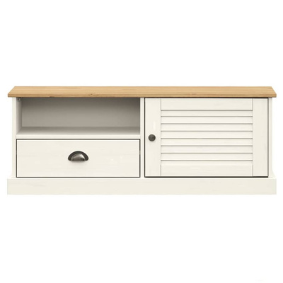 vidaXL Szafka pod TV VIGO, biała, 106x40x40 cm, lite drewno sosnowe