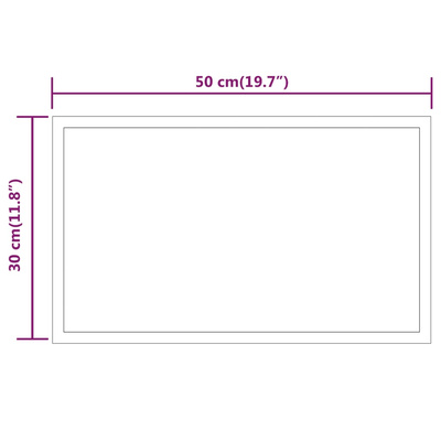 vidaXL Lustro łazienkowe z LED, 50x30 cm