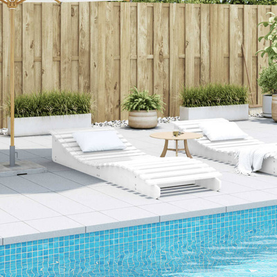 vidaXL Leżak, biały, 205x70x31,5 cm, lite drewno sosnowe