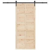 Drzwi przesuwne naturalny 90 x 208 cm Lite drewno sosnowe
