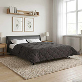 Zimowa Kołdra Antracyt 200 x 220 cm Mikrofibra i Fleece Teddy