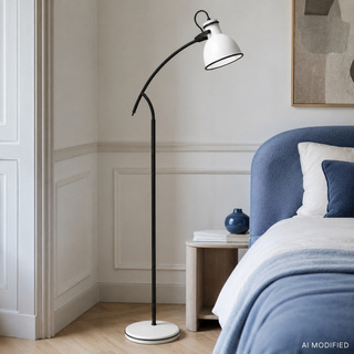 Lampa podłogowa czarno-biała skośna regulowana Zumba Candellux 51-72108