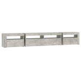Szafka pod TV z oświetleniem LED, szarość betonu, 240x35x40 cm vidaXL