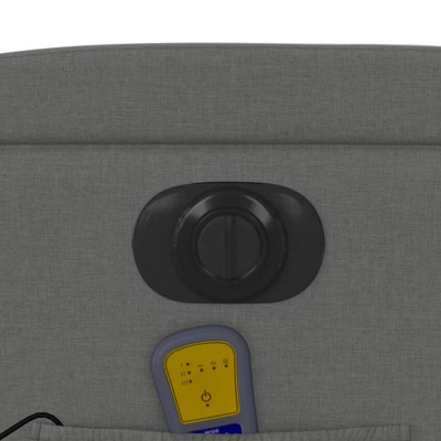 vidaXL Rozkładany fotel masujący, elektryczny, ciemnoszary, tkanina
