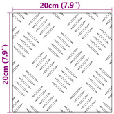 Stopień Kwadrat 2 pcs Srebrny 20 x 20 cm Aluminium