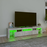 vidaXL Szafka pod TV z oświetleniem LED, szarość betonu 200x36,5x40 cm