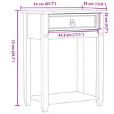 Stolik konsolowy Corona, 55x35x73 cm, lite drewno sosnowe