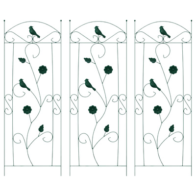 Ogrodzenie Ogrodowe 3 pcs Zielony 110 x 40 cm Stal