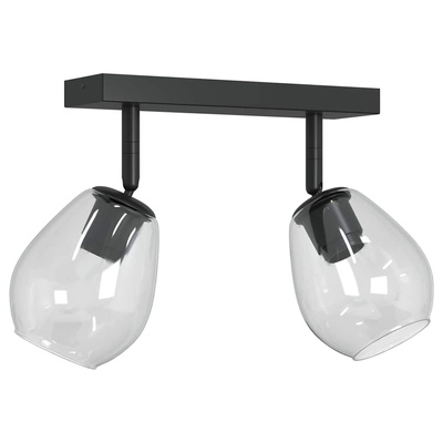 Reflektor sufitowy Czarny 33 x 13 x 26 cm Szkło i Metal